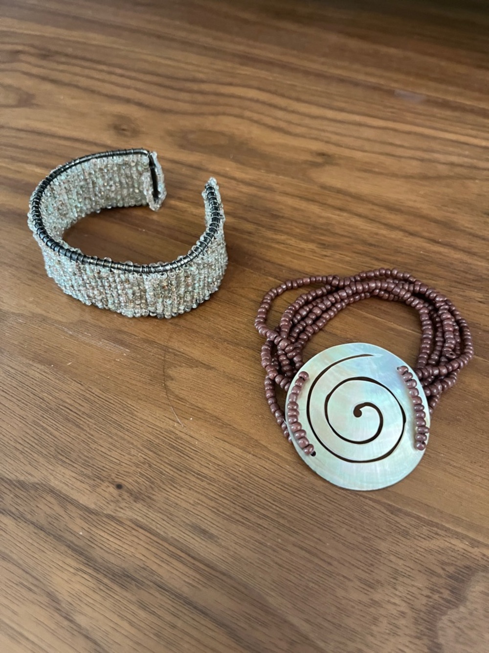 Duo of beaded bracelets